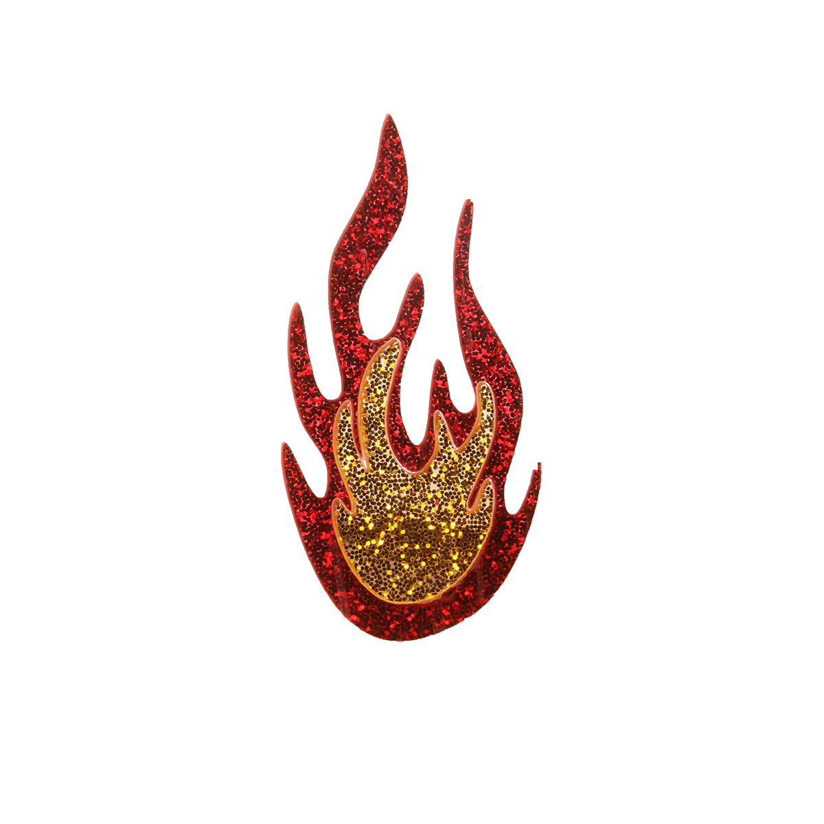 Casual Simple Style Flame Arylic 201 Stainless Steel Asymmetrical Unisex Brooches 1 Piece display picture 2