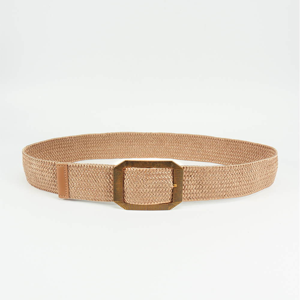 Simple Style Solid Color Synthetic Fibre Alloy Buckle Women's Woven Belts display picture 3