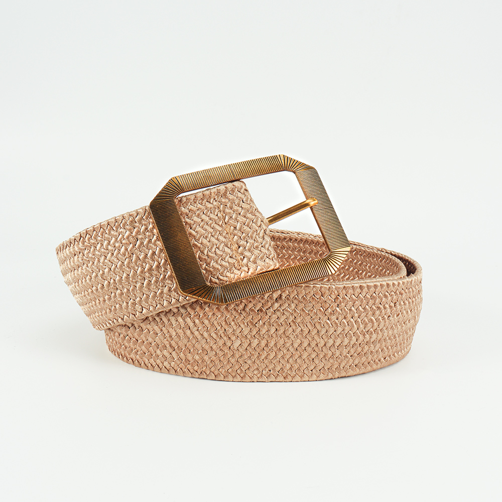 Simple Style Solid Color Synthetic Fibre Alloy Buckle Women's Woven Belts display picture 4