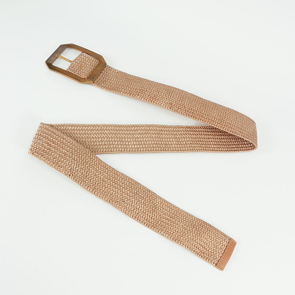 Simple Style Solid Color Synthetic Fibre Alloy Buckle Women's Woven Belts display picture 5