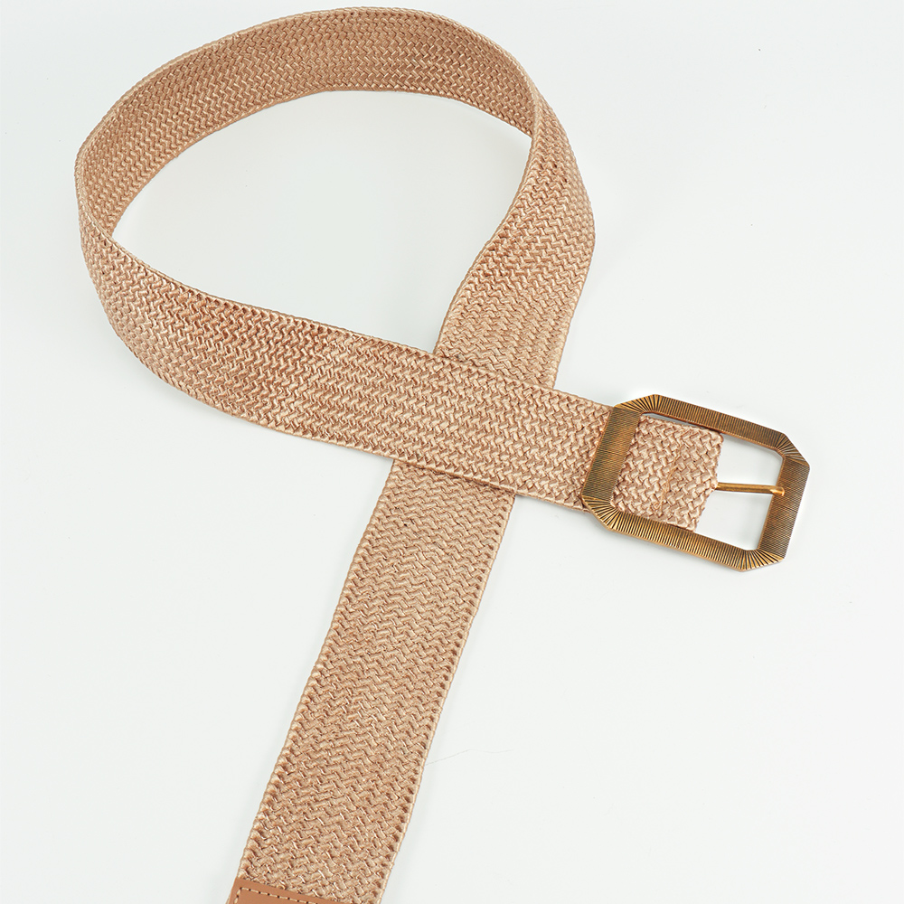 Simple Style Solid Color Synthetic Fibre Alloy Buckle Women's Woven Belts display picture 6