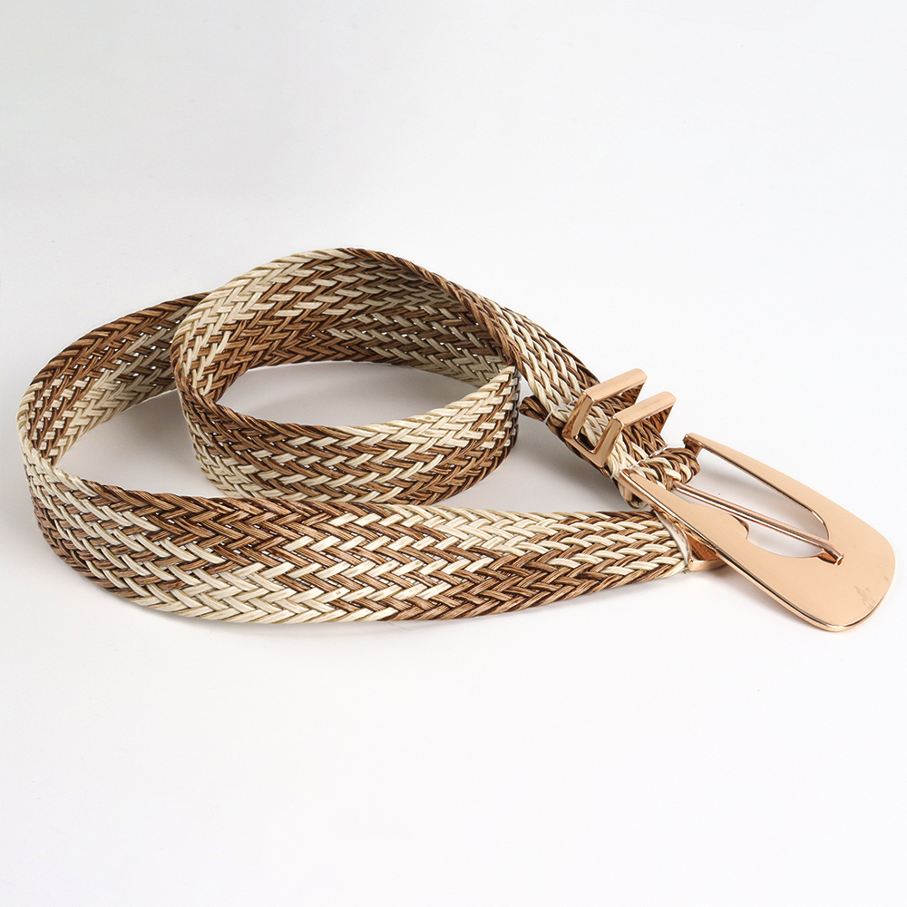 Vacation Simple Style Geometric Straw Buckle Women's Woven Belts display picture 7