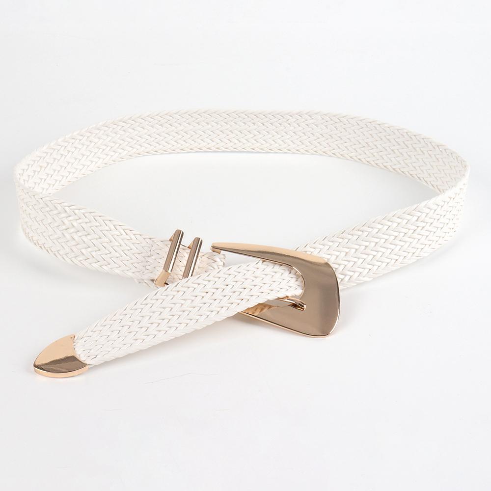 Vacation Simple Style Geometric Straw Buckle Women's Woven Belts display picture 8