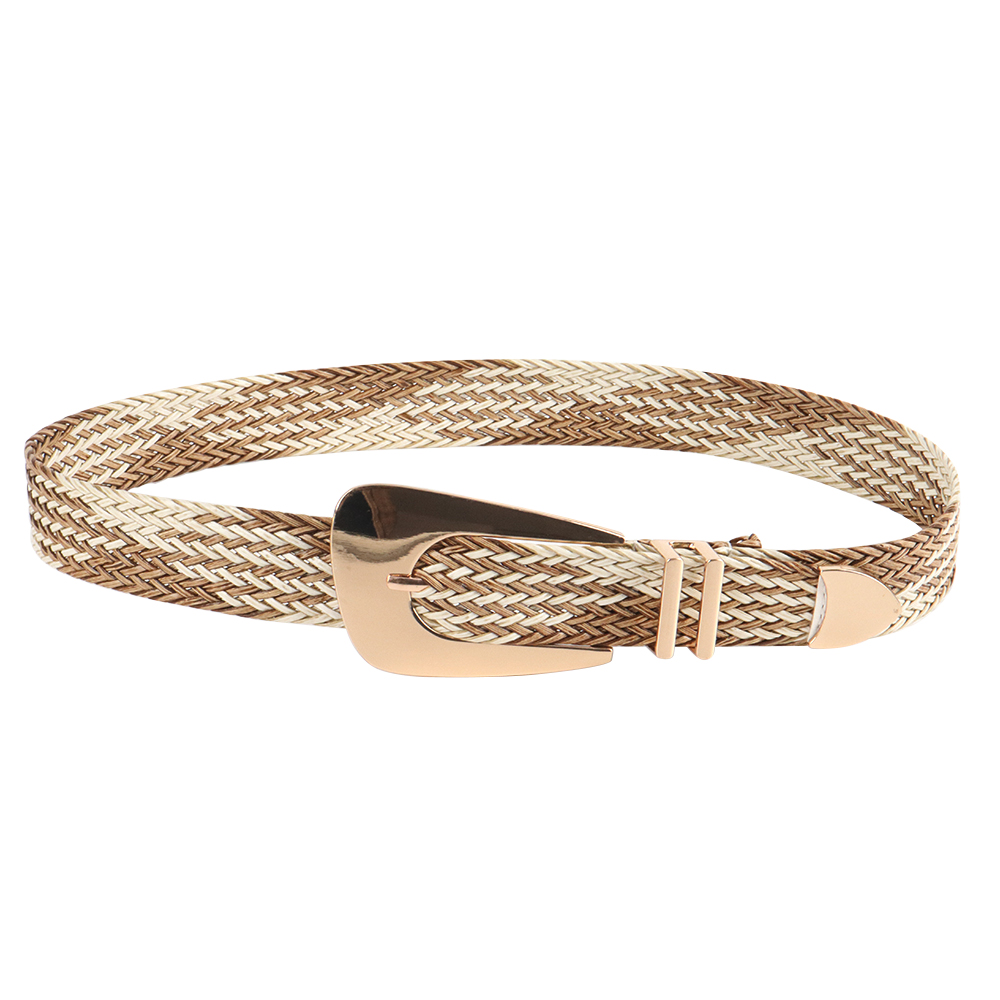 Vacation Simple Style Geometric Straw Buckle Women's Woven Belts display picture 9