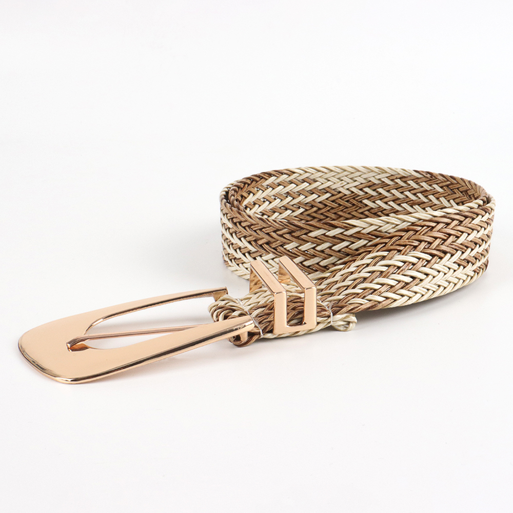 Vacation Simple Style Geometric Straw Buckle Women's Woven Belts display picture 14