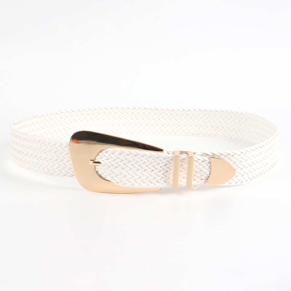 Vacation Simple Style Geometric Straw Buckle Women's Woven Belts display picture 11