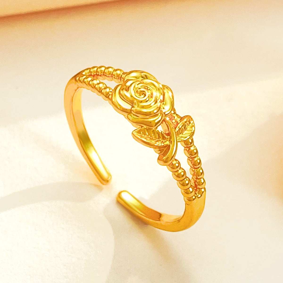 Luxurious Wedding Bridal Rose Copper Women's Open Rings display picture 2