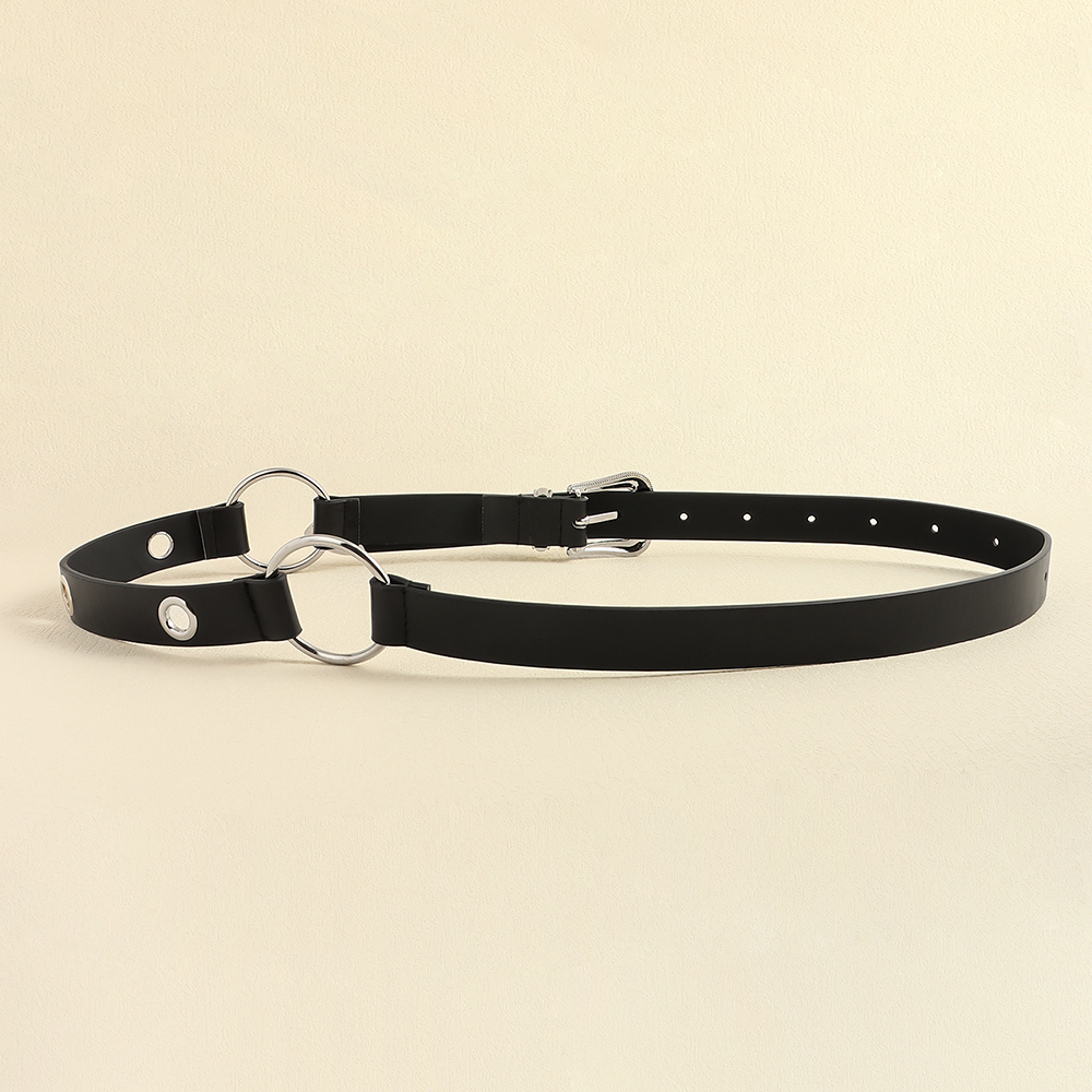 Simple Style Geometric Alloy Metal Button Women's Leather Belts display picture 2