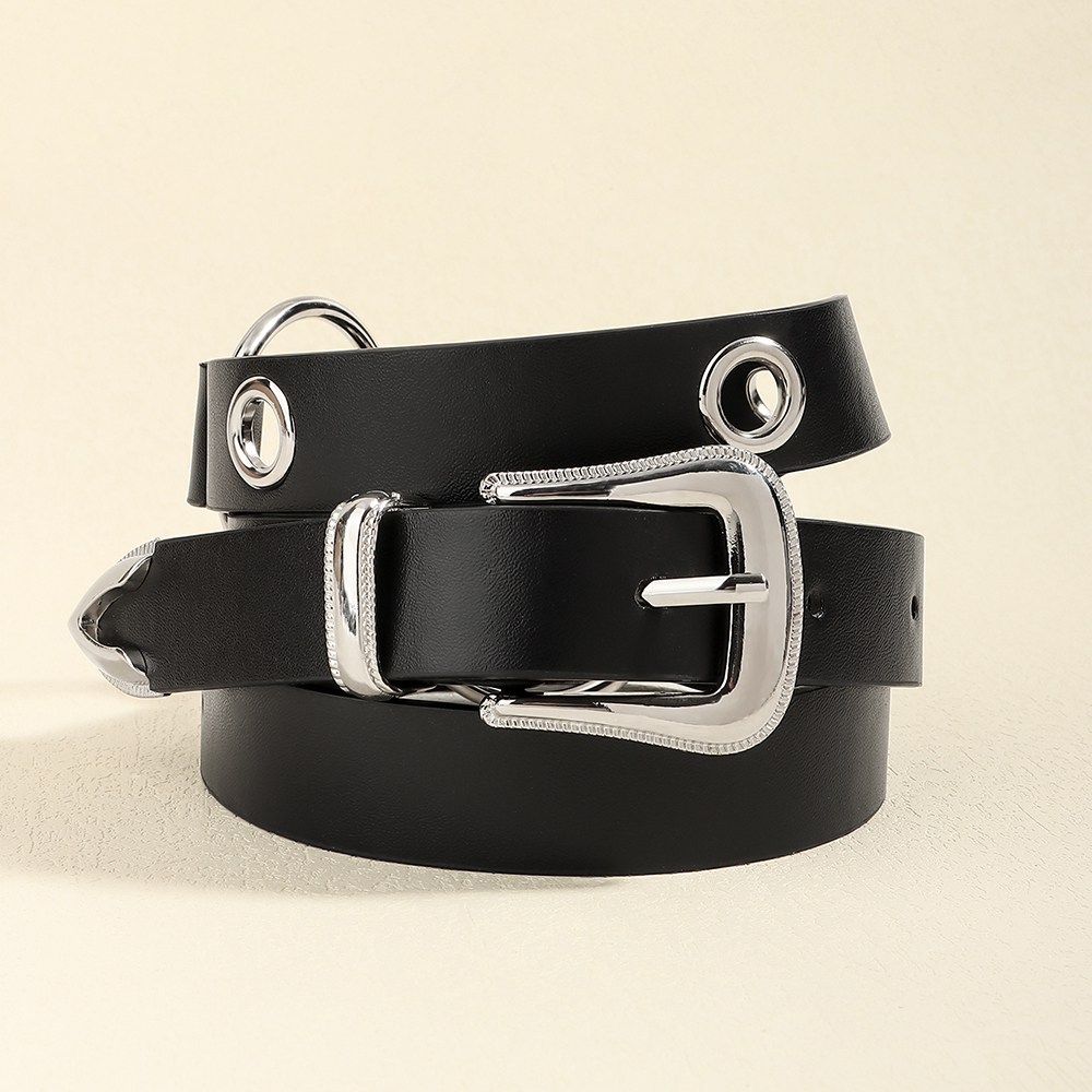 Simple Style Geometric Alloy Metal Button Women's Leather Belts display picture 5