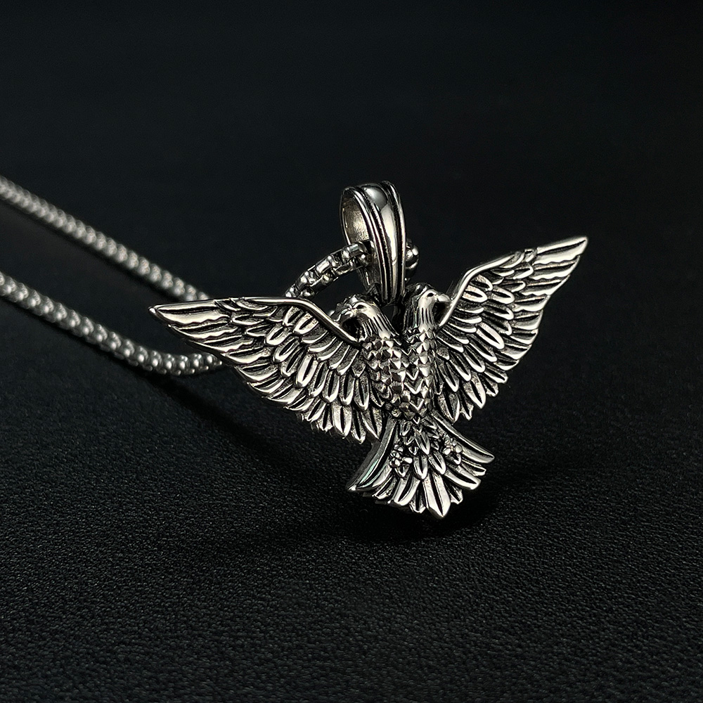 Hip-Hop Vintage Style Eagle Stainless Steel Plating Men's Pendant Necklace display picture 5