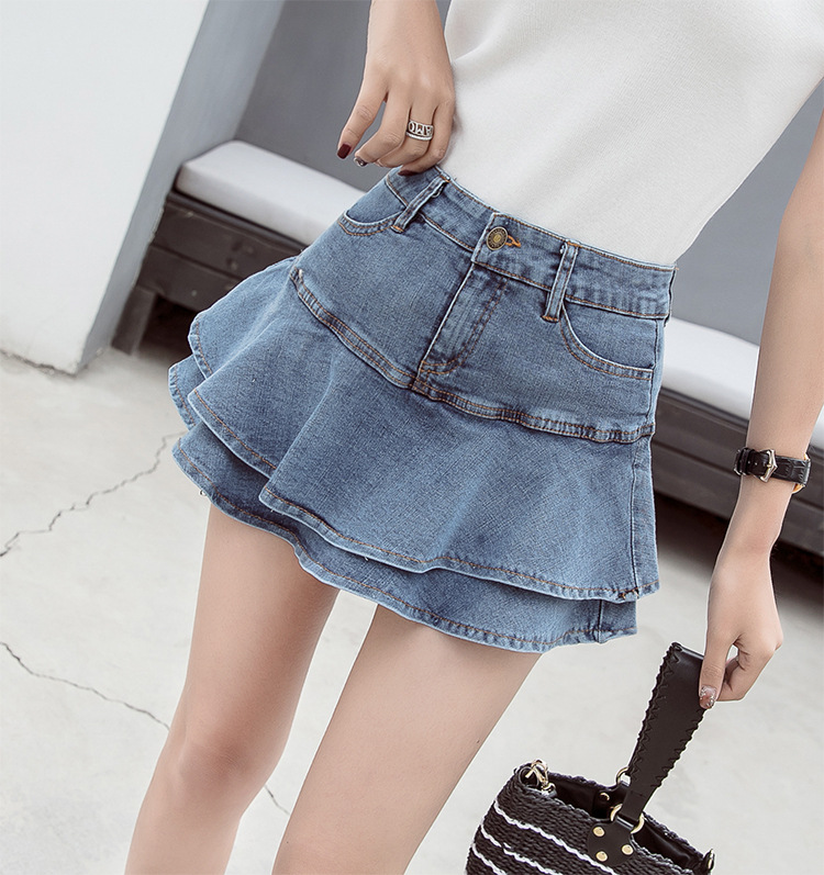 Summer Spring Casual Simple Style Solid Color Polyester Above Knee Skirts display picture 8