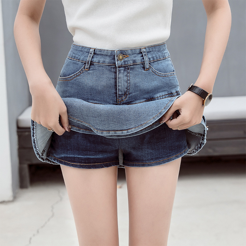Summer Spring Casual Simple Style Solid Color Polyester Above Knee Skirts display picture 17