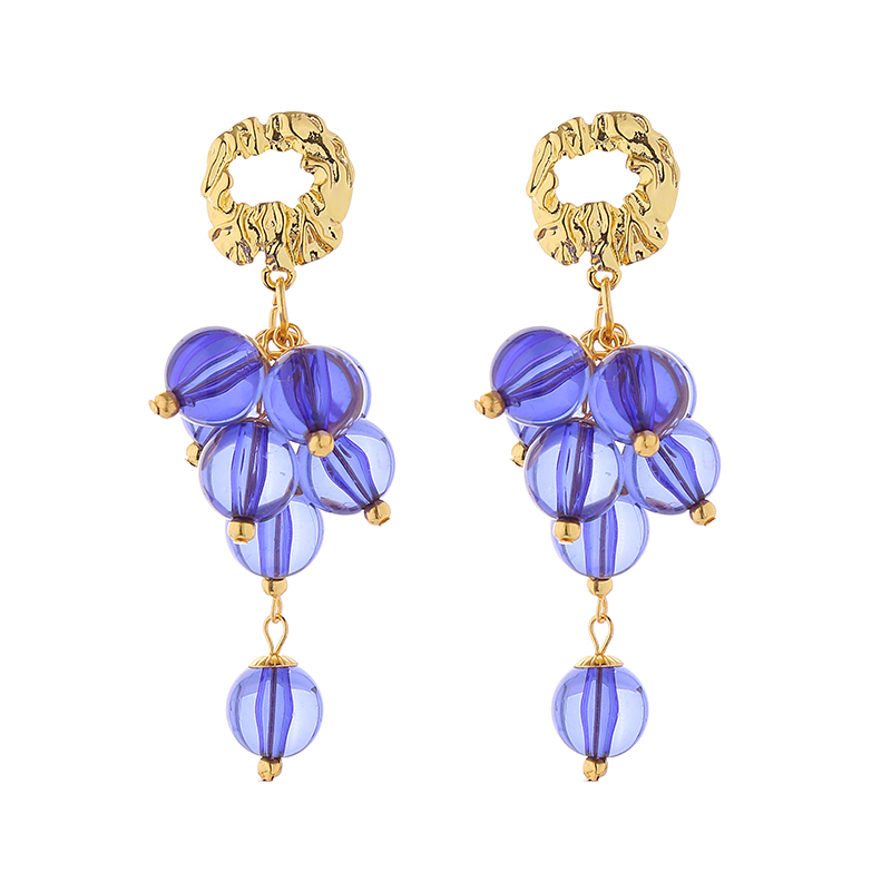 1 Pair Simple Style Ball Alloy Resin Gold Plated Drop Earrings display picture 7