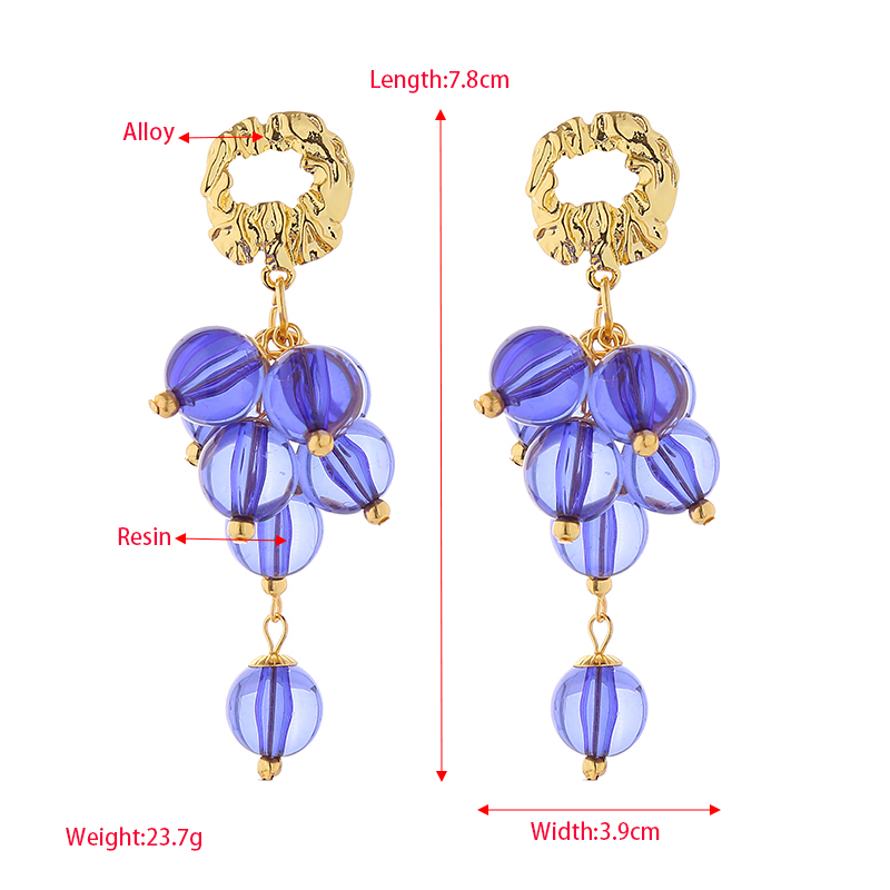 1 Pair Simple Style Ball Alloy Resin Gold Plated Drop Earrings display picture 1