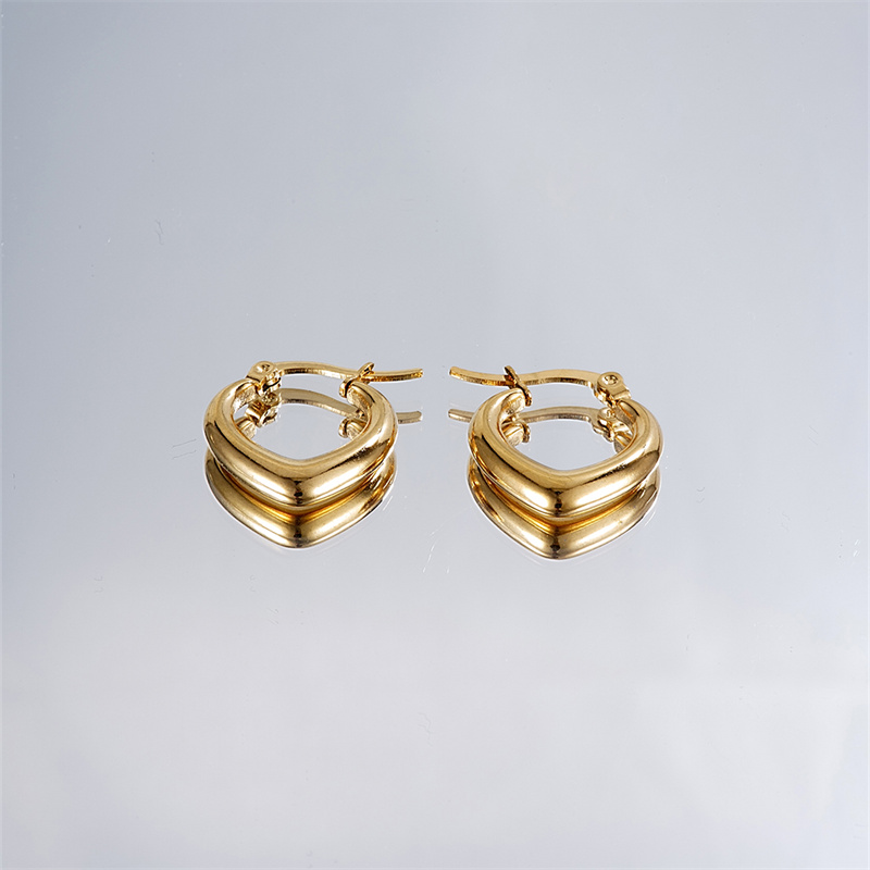 1 Pair Casual Simple Style Geometric Irregular 304 Stainless Steel K Gold Plated Hoop Earrings display picture 1