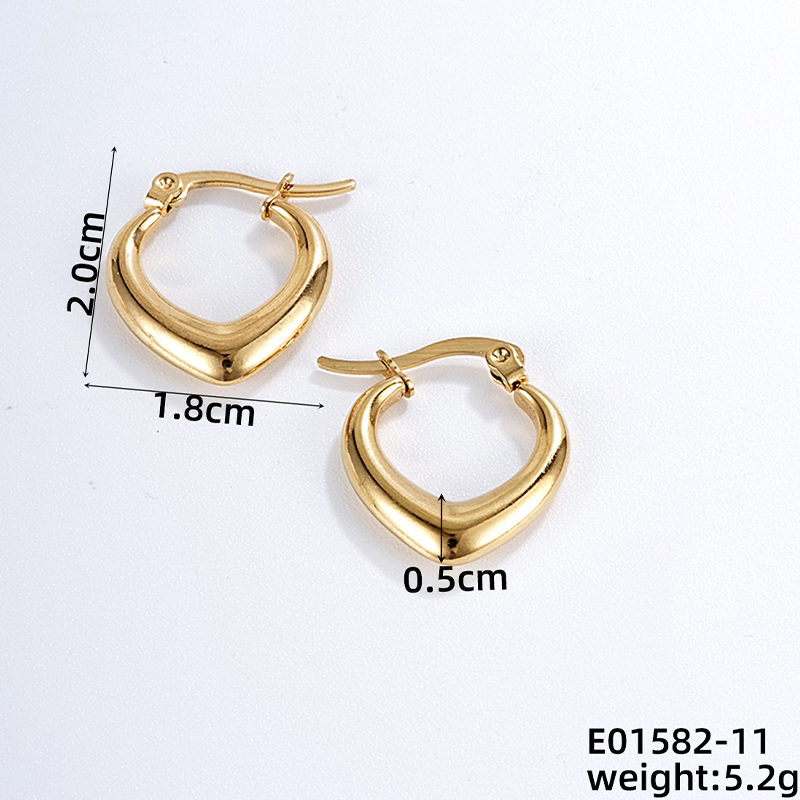 1 Pair Casual Simple Style Geometric Irregular 304 Stainless Steel K Gold Plated Hoop Earrings display picture 5