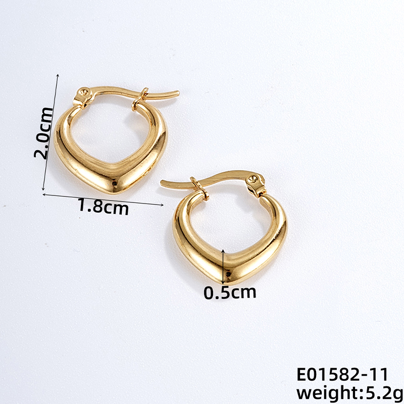 1 Par Casual Estilo Simple Geométrico Irregular Acero Inoxidable 304 Chapado En Oro K. Pendientes De Aro display picture 5