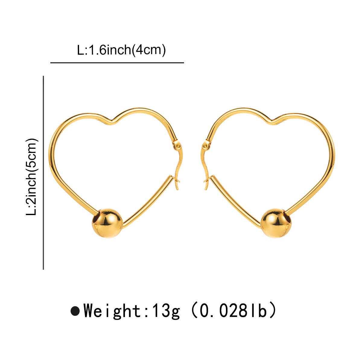 1 Pair Vintage Style Modern Style Simple Style Heart Shape Stainless Steel Hoop Earrings display picture 6