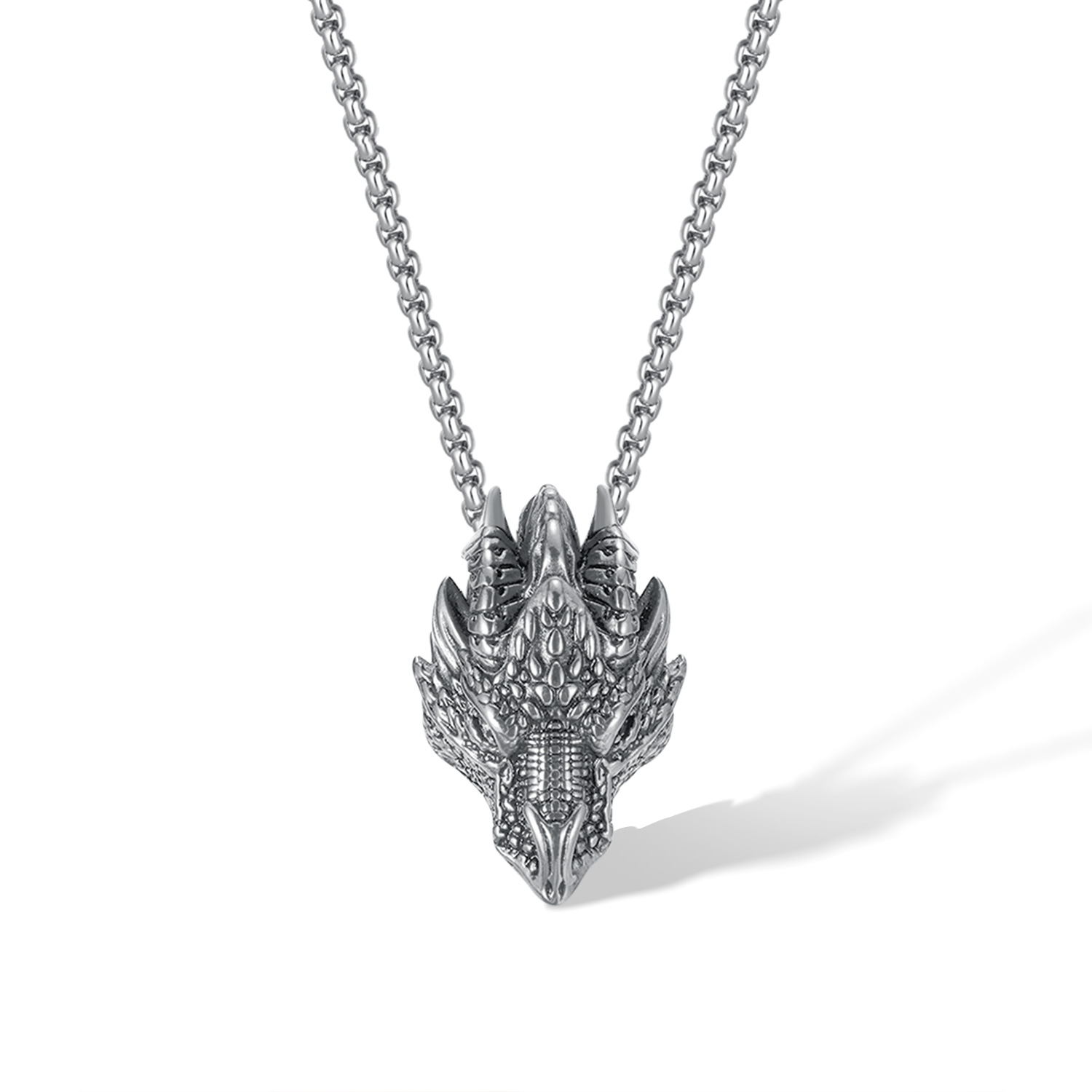 Retro Dragon Stainless Steel Plating Men's Pendant Necklace display picture 1