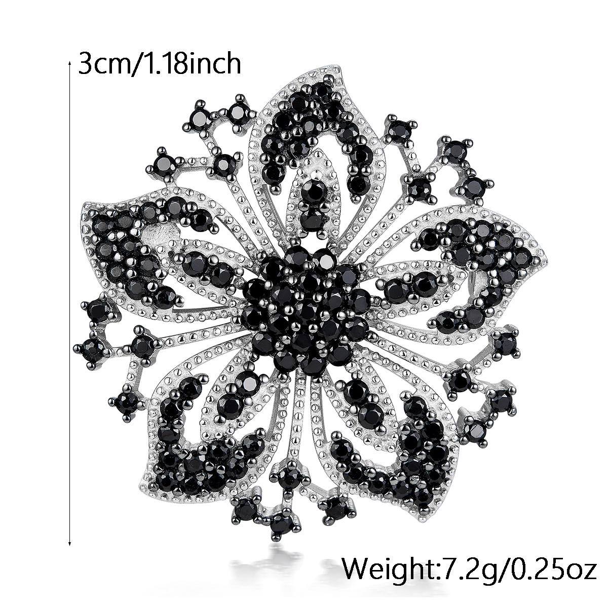 Elegant Glam Flower Sterling Silver Artificial Gemstones Artificial Diamond Unisex Brooches 1 Piece display picture 1