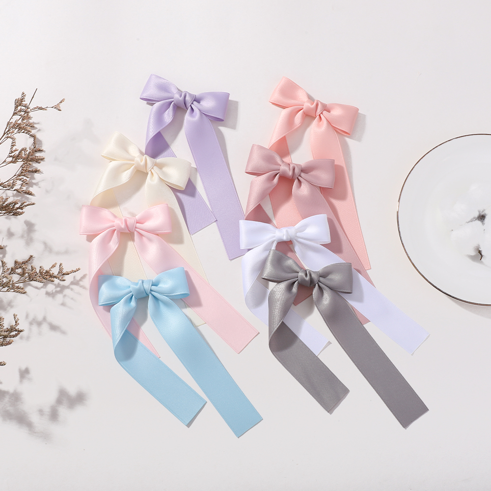 Girl's Sweet Bow Knot Cotton Polyester Tassel Hair Clip display picture 8