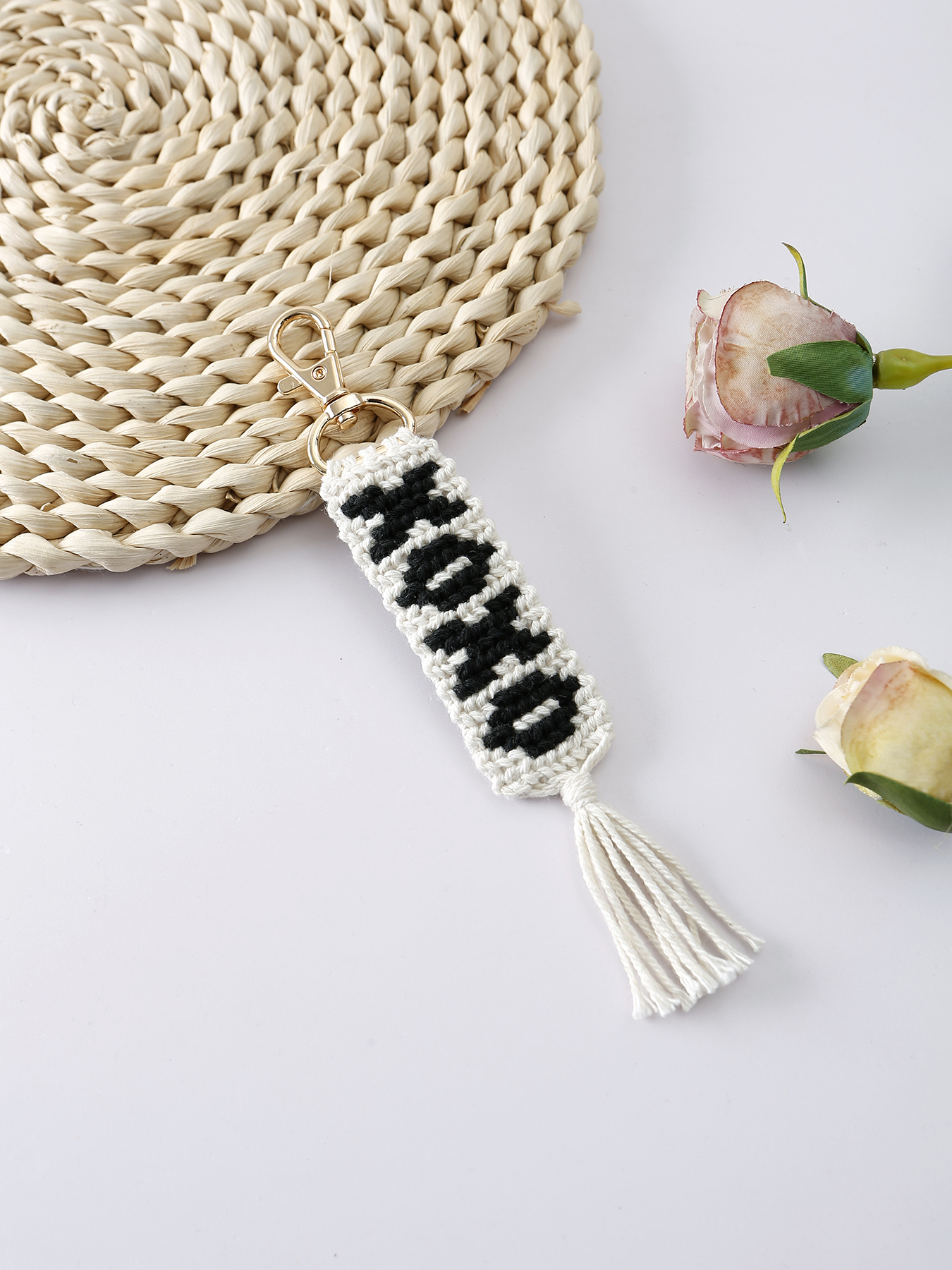 Simple Style Letter Cotton Knitting Tassel Valentine's Day Bag Pendant display picture 10