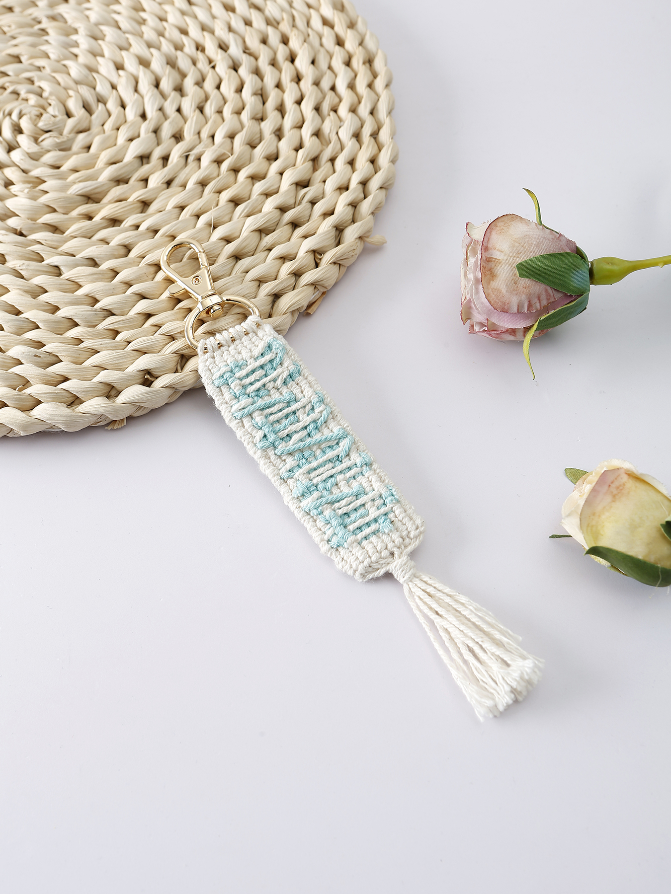Einfacher Stil Brief Baumwolle Stricken Quaste Valentinstag Taschenanhänger display picture 6
