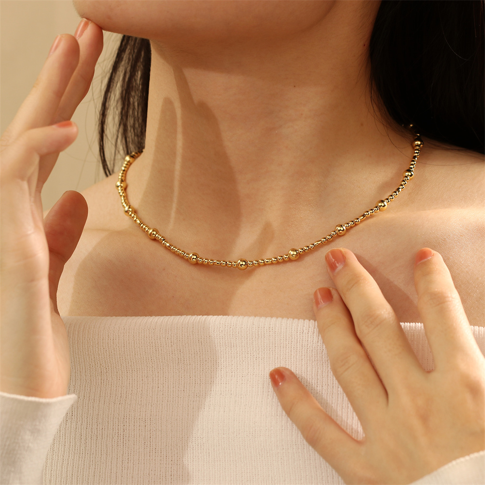 Ig-stil Elegant Einfacher Stil Geometrisch Süßwasserperle Kupfer Perlen Überzug 18 Karat Vergoldet Halskette display picture 2