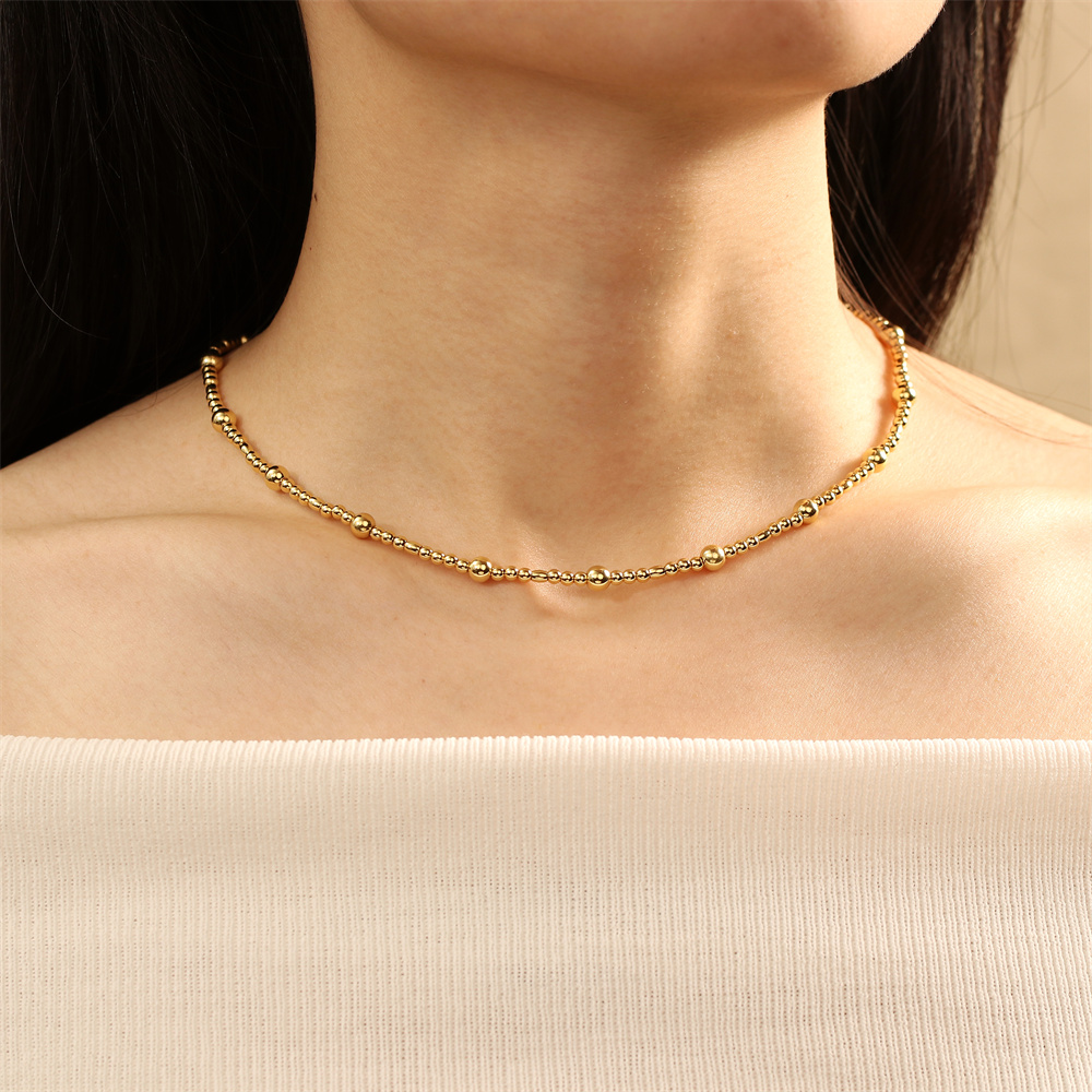 Ig-stil Elegant Einfacher Stil Geometrisch Süßwasserperle Kupfer Perlen Überzug 18 Karat Vergoldet Halskette display picture 3