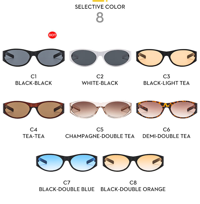 Casual Vacation Geometric Ac Oval Frame Full Frame Men's Sunglasses display picture 11