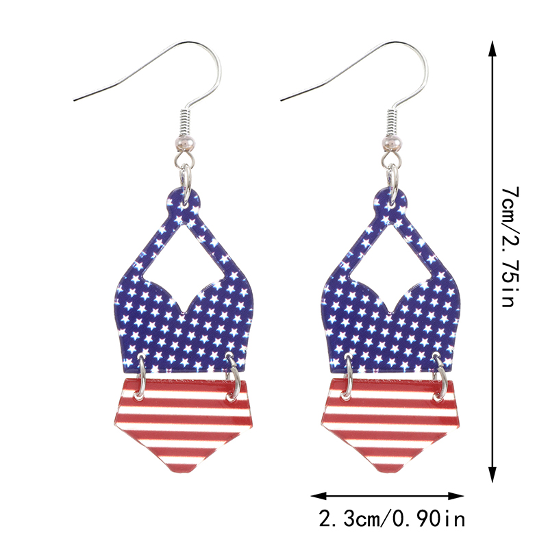 1 Pair Novelty Star Stripe Arylic Drop Earrings display picture 2