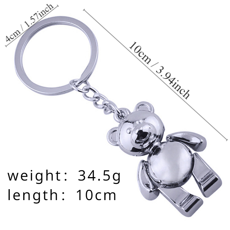 Cute Bear Alloy Keychain display picture 5