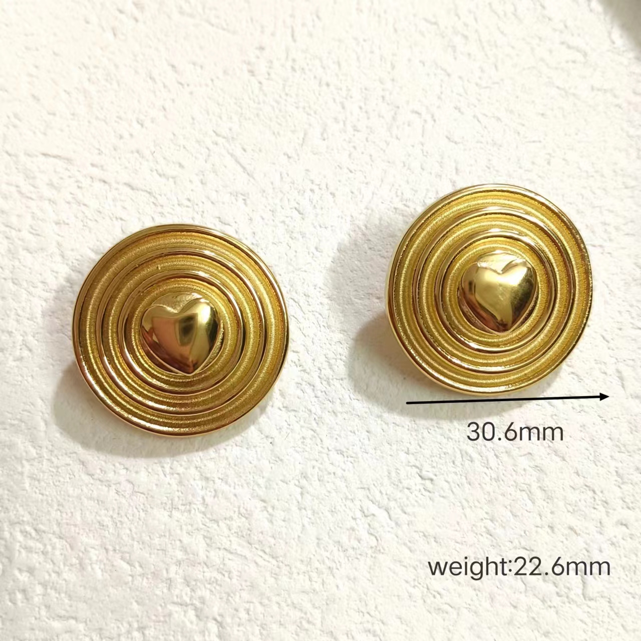1 Pair Simple Style Circle Stainless Steel 18k Gold Plated Ear Studs display picture 5