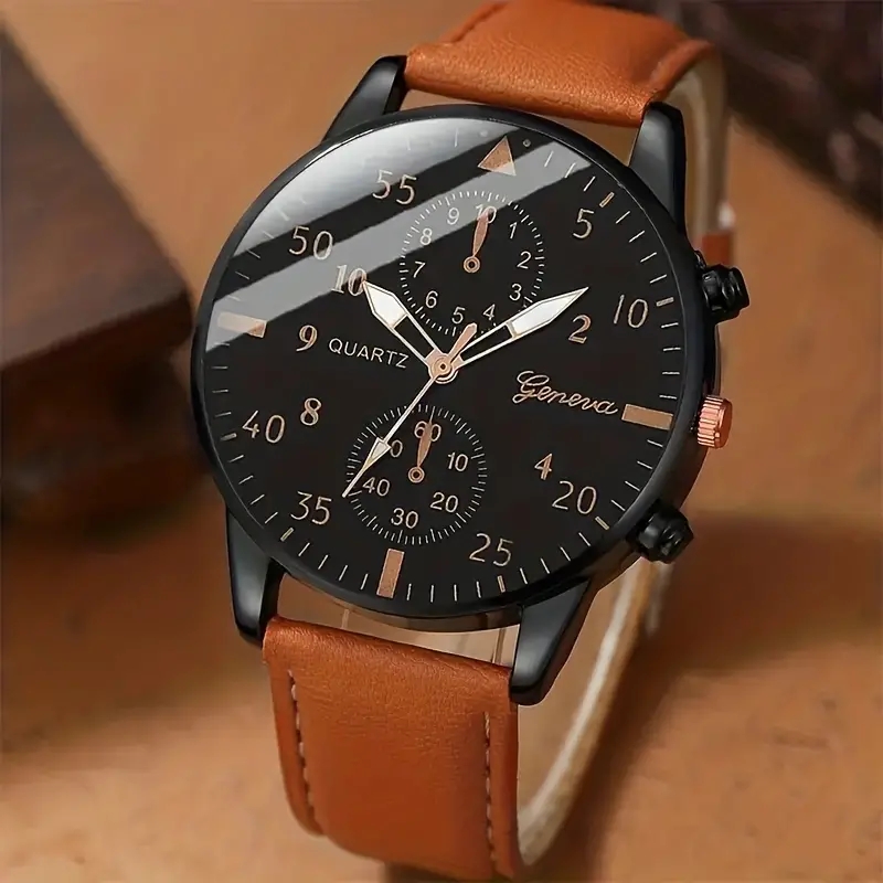 Casual Geometric Buckle Quartz Men's Watches display picture 3