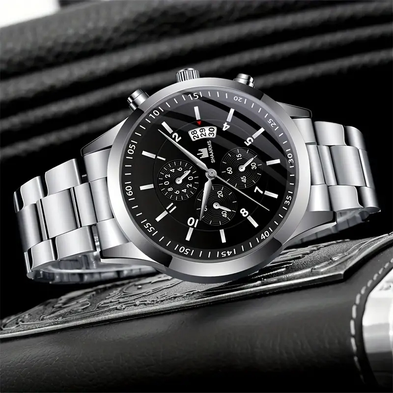 Décontractée Entreprise Géométrique Boucle Déployante Quartz Hommes De Montres display picture 5