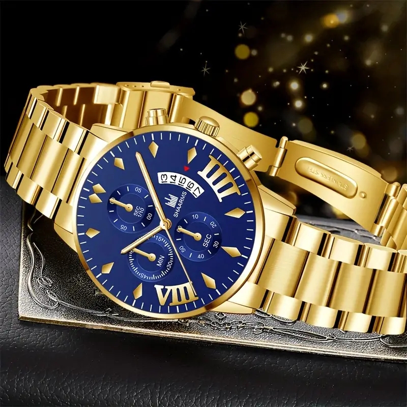 Décontractée Entreprise Géométrique Boucle Déployante Quartz Hommes De Montres display picture 13