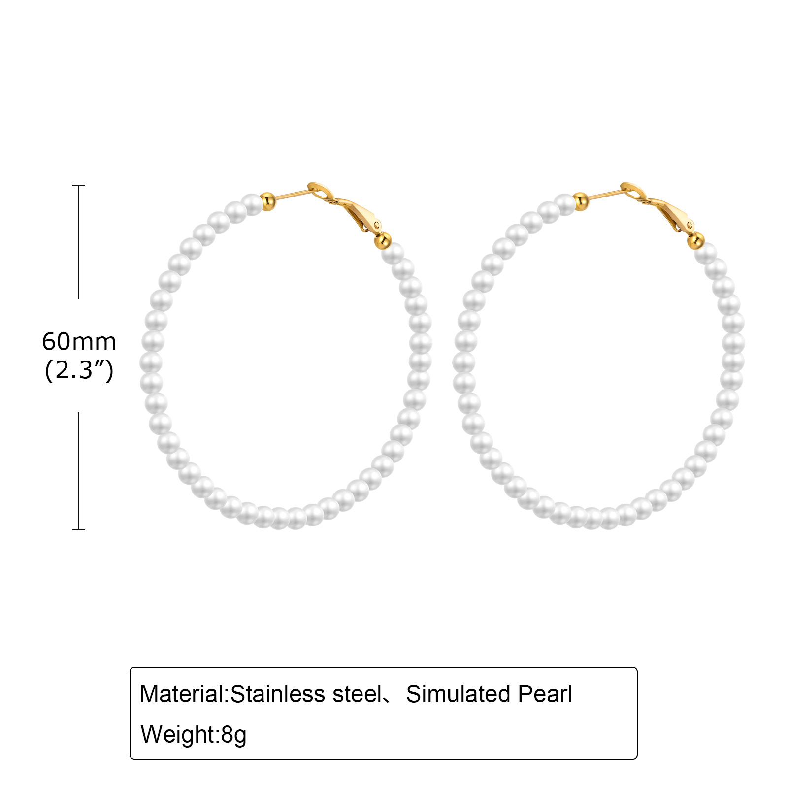 1 Pair Simple Style Geometric 303 Stainless Steel Hoop Earrings display picture 1