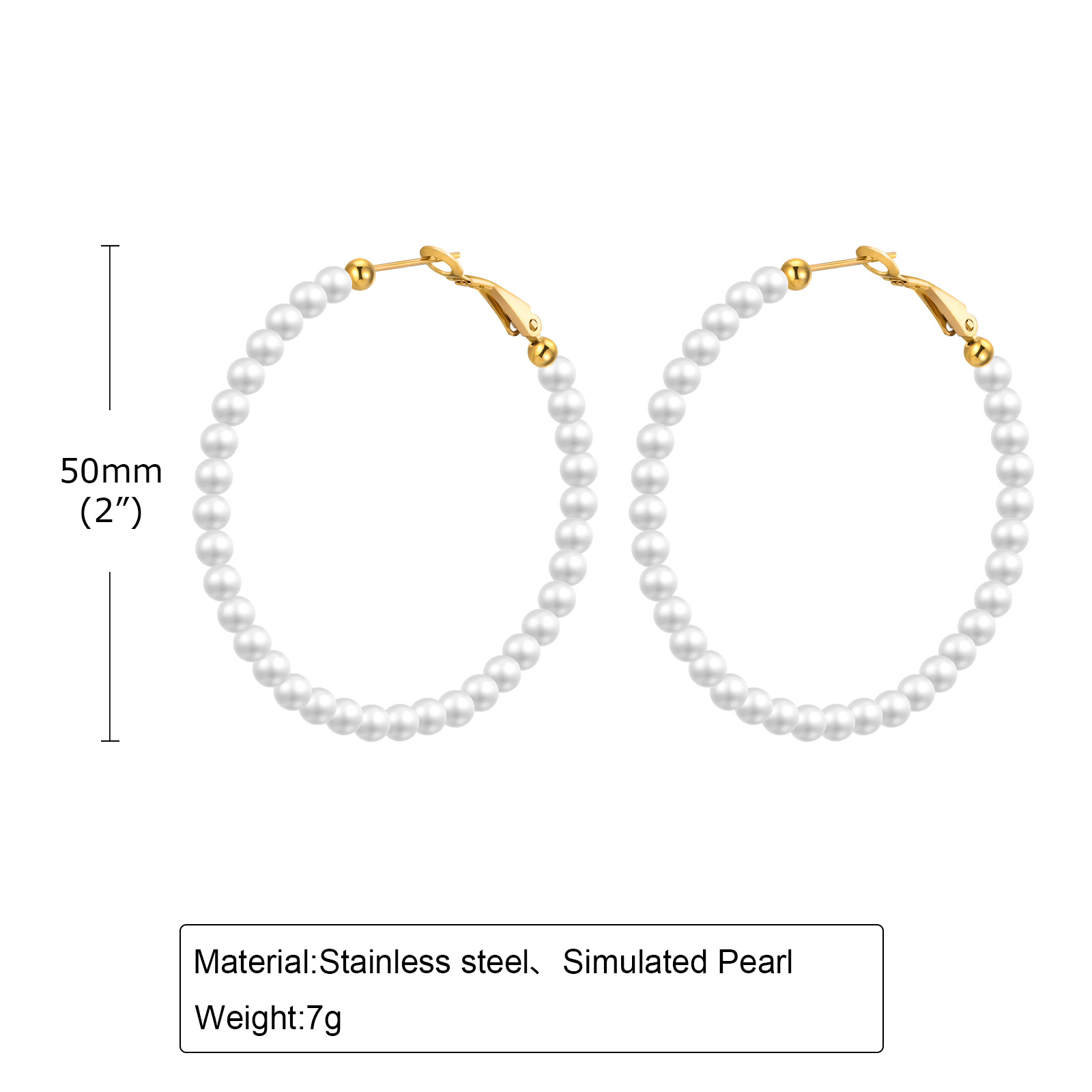 1 Pair Simple Style Geometric 303 Stainless Steel Hoop Earrings display picture 6