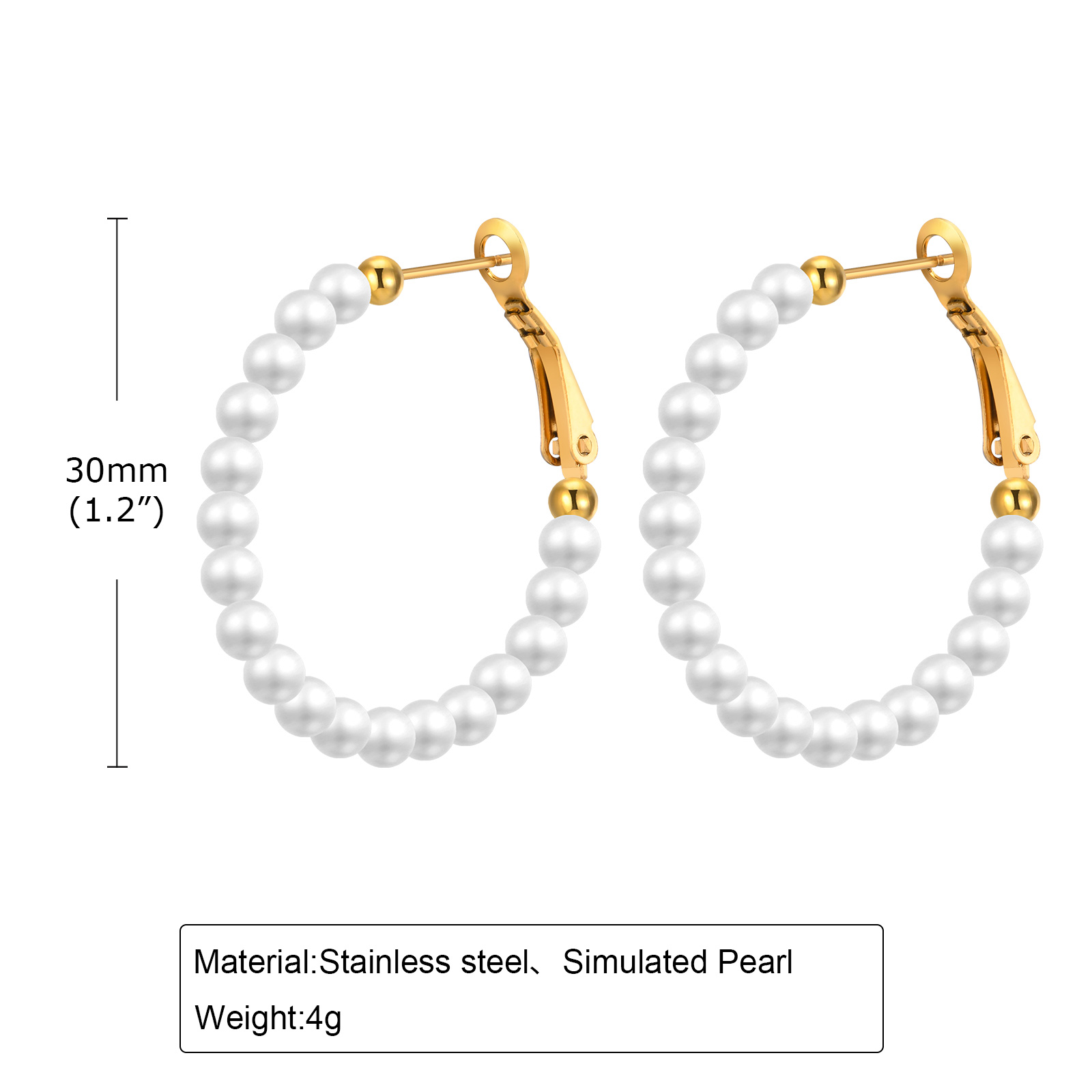 1 Pair Simple Style Geometric 303 Stainless Steel Hoop Earrings display picture 23