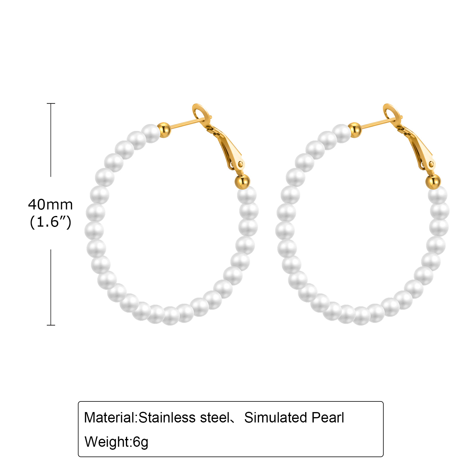 1 Pair Simple Style Geometric 303 Stainless Steel Hoop Earrings display picture 24
