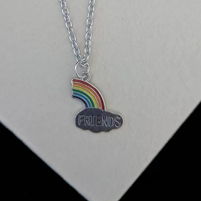 Ig Style Simple Style Letter Rainbow Alloy Enamel Women's Pendant Necklace display picture 3