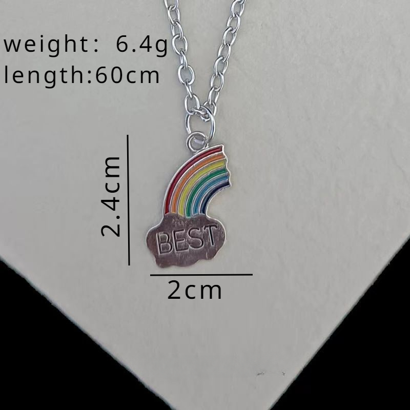 Ig Style Simple Style Letter Rainbow Alloy Enamel Women's Pendant Necklace display picture 4