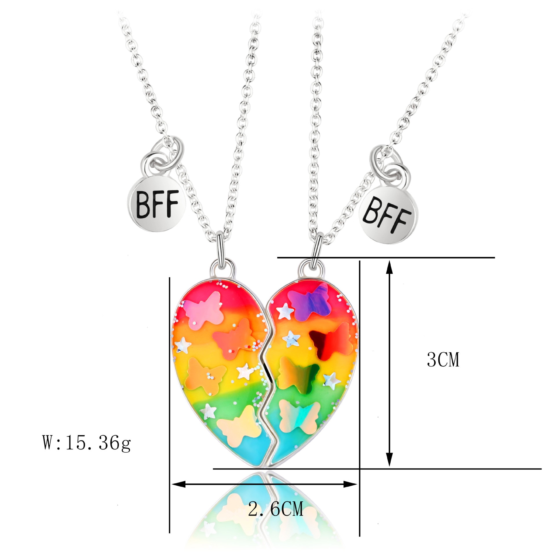 Casual Cute Heart Shape Butterfly Alloy Wholesale Pendant Necklace display picture 1