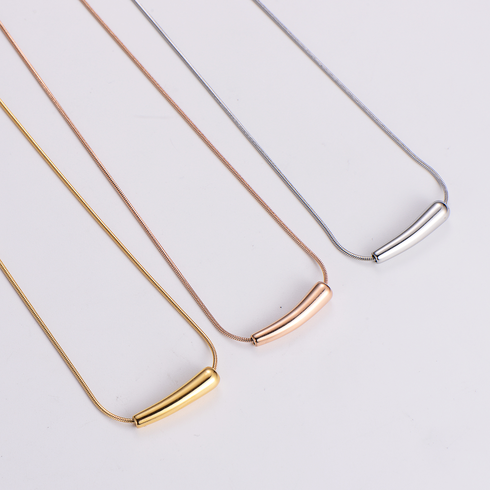 Stainless Steel 18K Gold Plated Rose Gold Plated Simple Style Geometric Pendant Necklace display picture 6