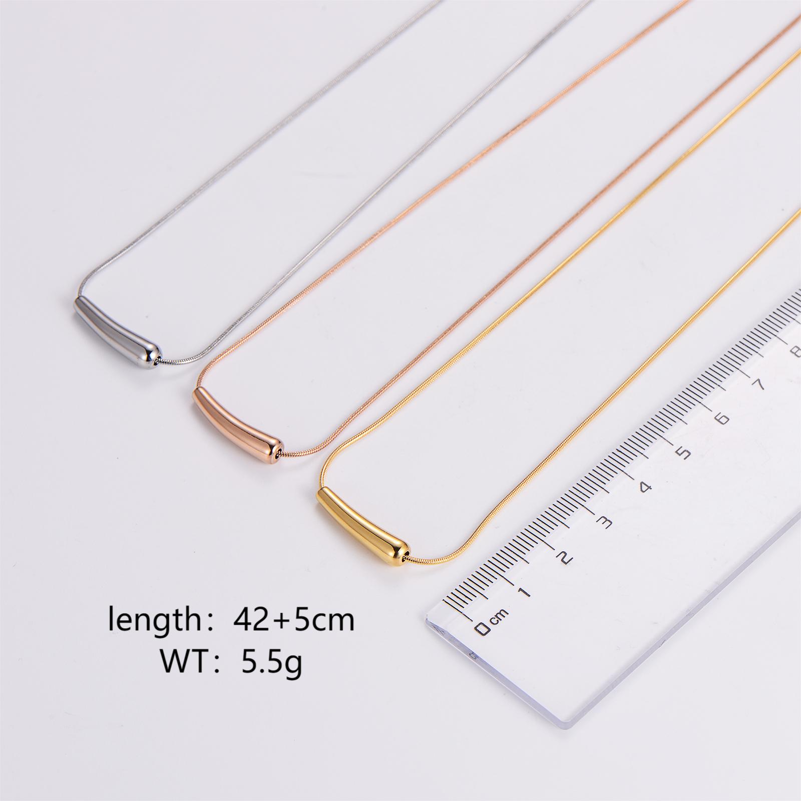 Stainless Steel 18K Gold Plated Rose Gold Plated Simple Style Geometric Pendant Necklace display picture 1