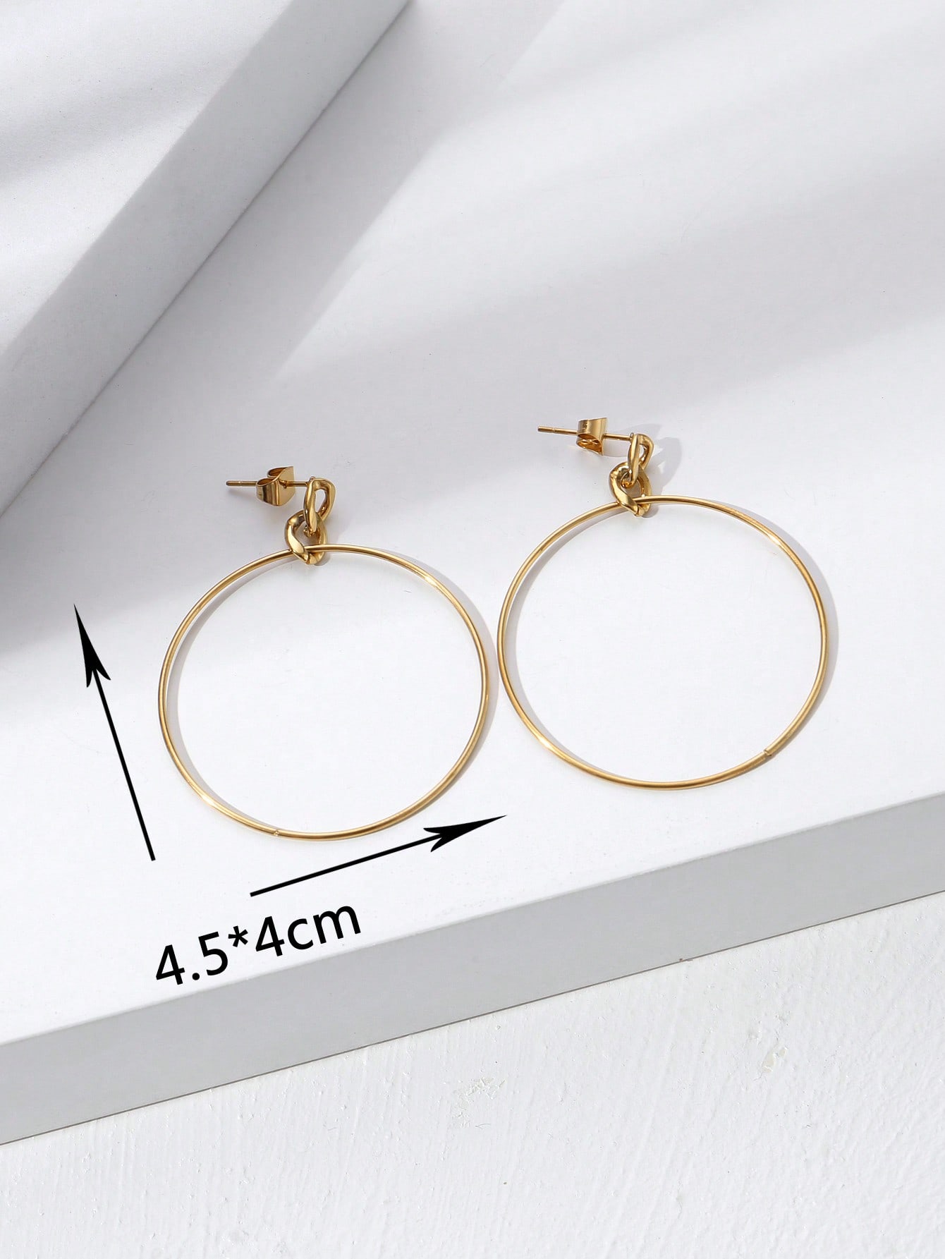 1 Pair Vintage Style Simple Style Water Droplets Plating Inlay Stainless Steel Turquoise 18K Gold Plated Drop Earrings Ear Studs display picture 6