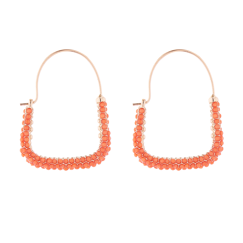 1 Pair Simple Style Geometric Inlay Alloy Resin Hoop Earrings display picture 5