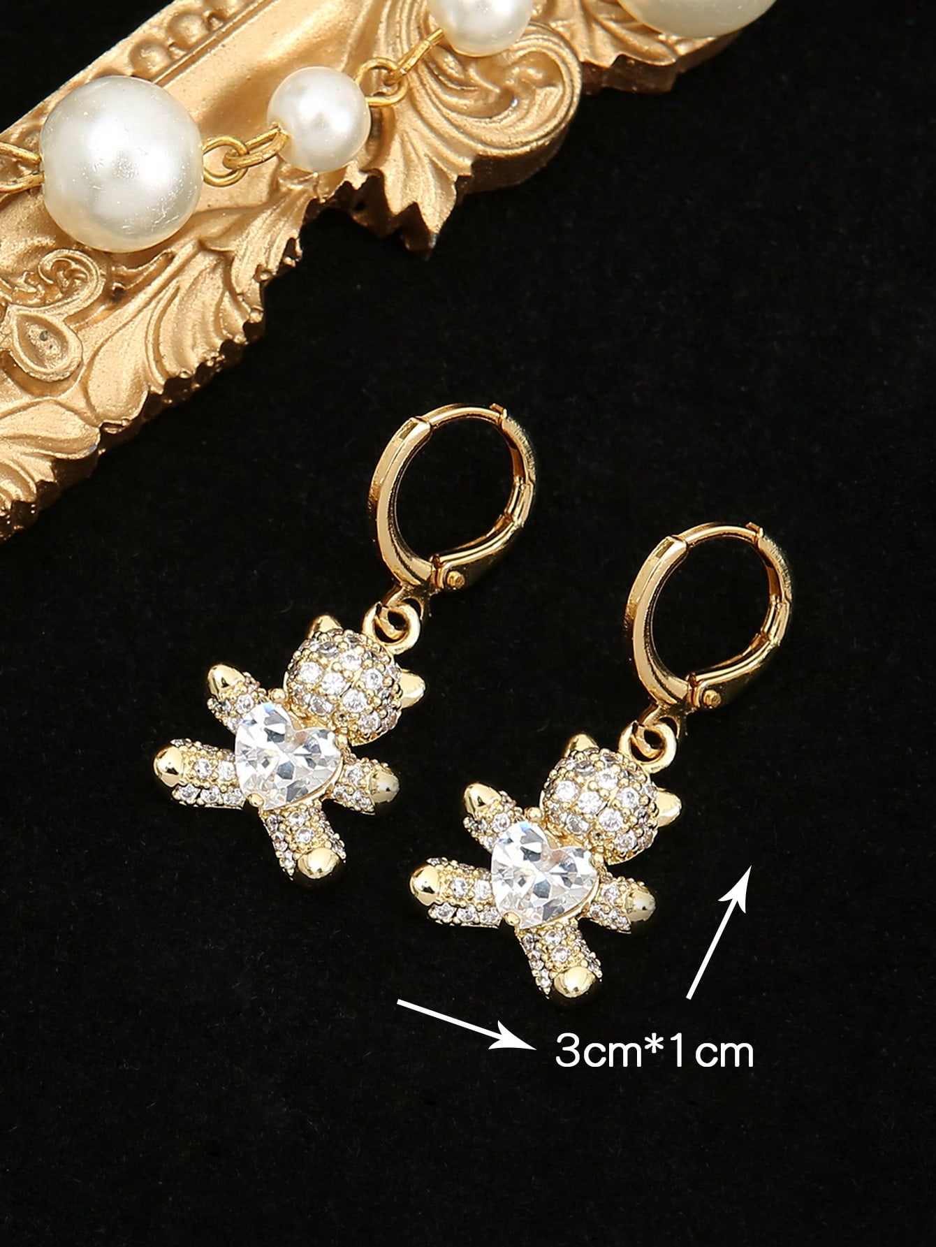 1 Pair Cute Classic Style Letter Butterfly Plating Inlay Copper Zircon 18k Gold Plated Drop Earrings display picture 5