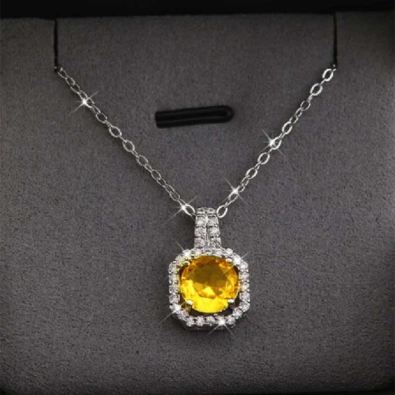 201 Stainless Steel White Gold Plated Gold Plated Classic Style Plating Inlay Square Glass Zircon Pendant Necklace display picture 5