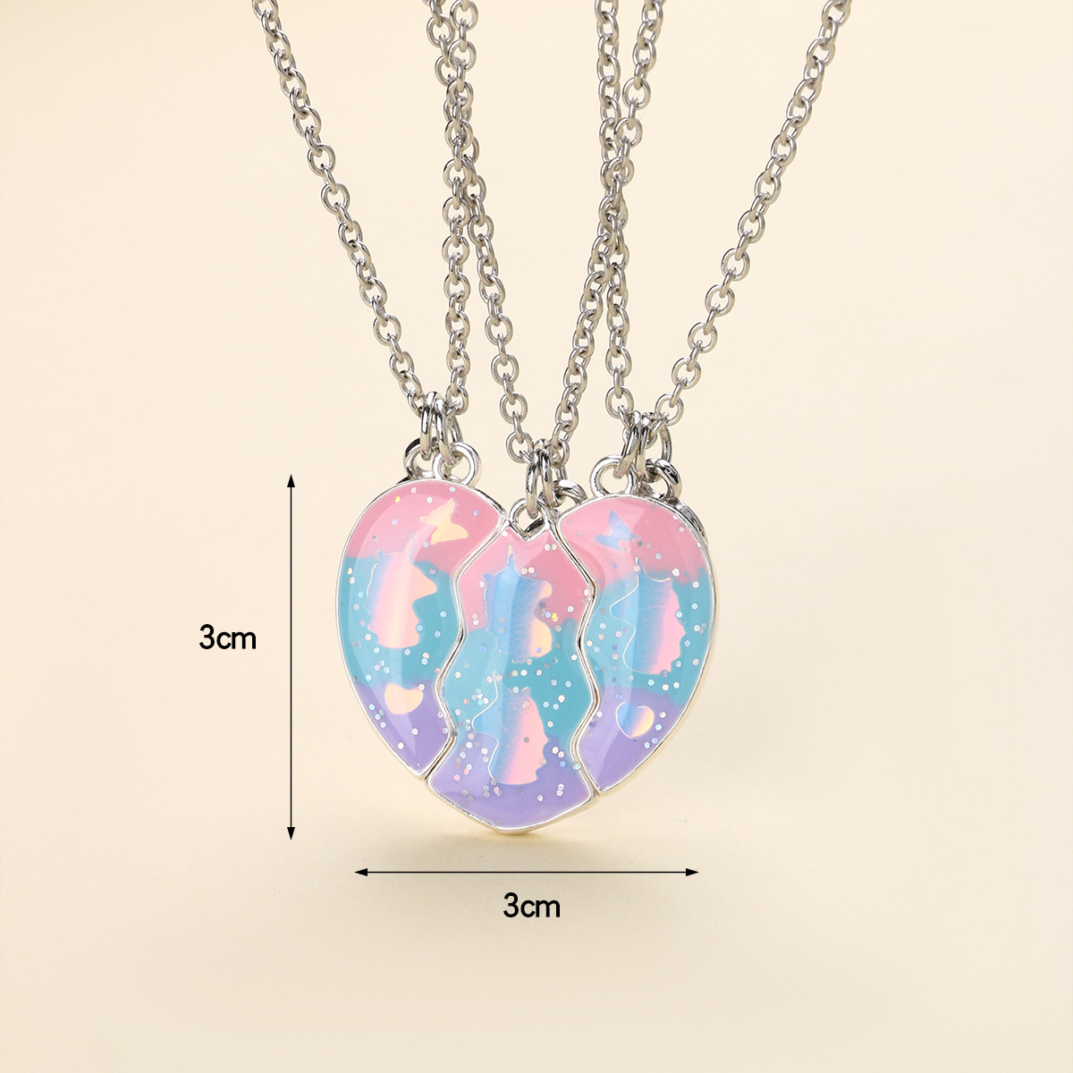 Wholesale Jewelry Casual Cute Heart Shape Butterfly Alloy Pendant Necklace display picture 5